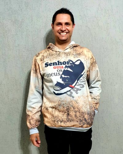 Moletom Masculino Senhor Guia os Meus Passos - Capuz e Bolso