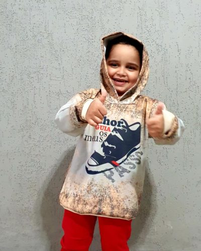 Moletom Infantil e Juvenil Senhor Guia os Meus Passos - Capuz e Bolso