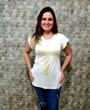 Bata Longa Cruz com Pedraria