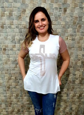 Bata Longa Cruz com Pedraria