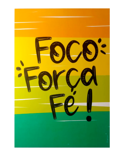Placa Decorativa Foco Força e Fé - MDF