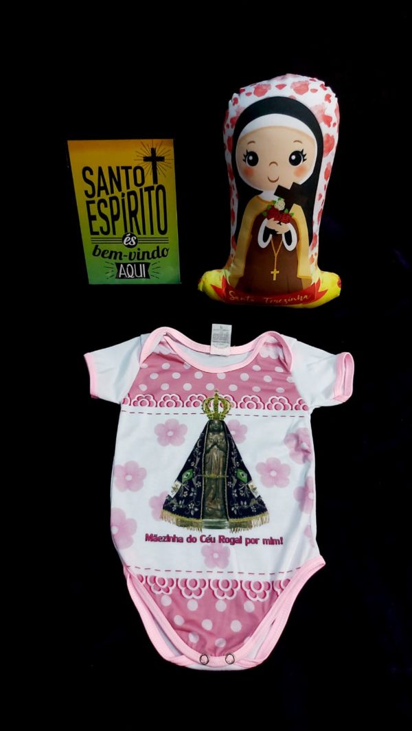 Body Infantil Mãezinha do Céu Nossa Senhora Rosa