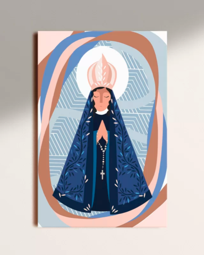 Placa Decorativa Nossa Senhora Aparecida Azul - MDF