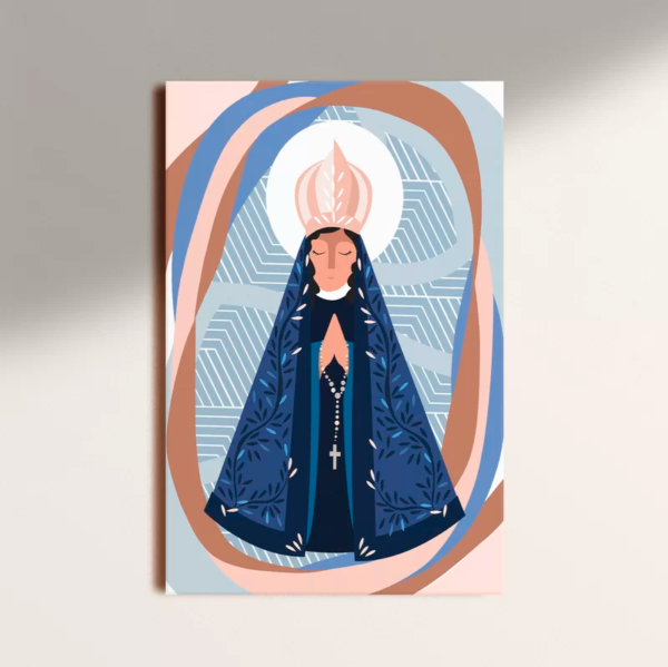 Placa Decorativa Nossa Senhora Aparecida Azul - MDF