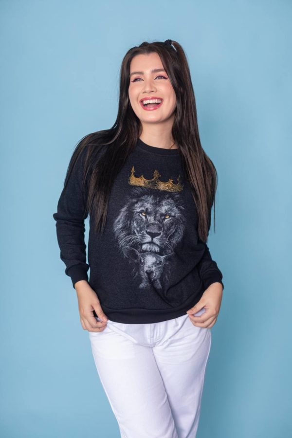Moletom Raglan Unissex Leão e Cordeiro - Image 3