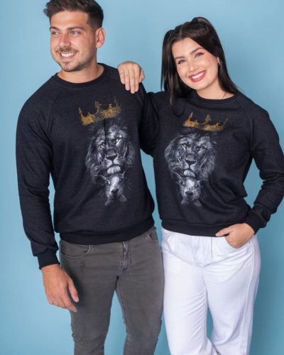Moletom Raglan Unissex Leão e Cordeiro