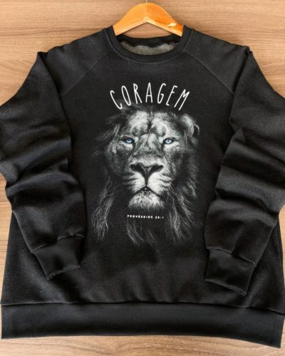 Moletom Raglan Unissex Leão Coragem