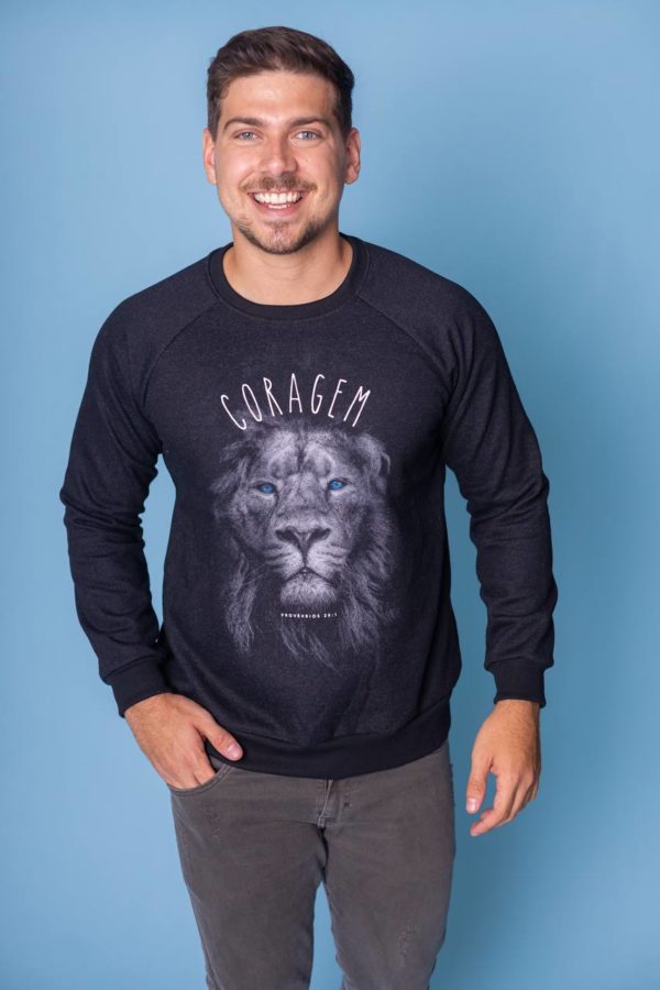 Moletom Raglan Unissex Leão Coragem - Image 4