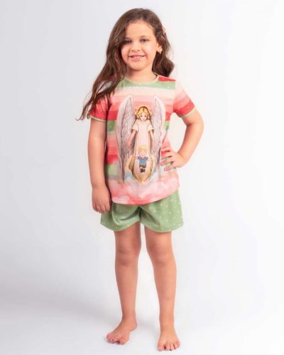 Pijama Infantil Anjo da Guarda com Oração