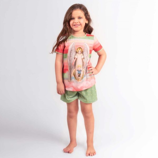 Pijama Infantil Anjo da Guarda com Oração
