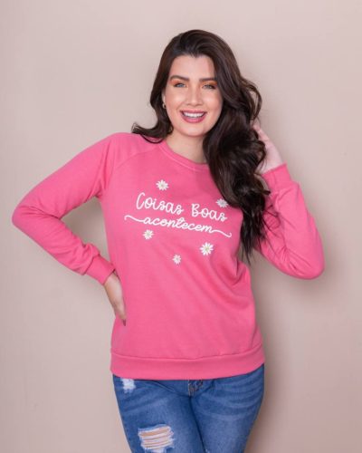 Moletom Raglan Coisas Boas Acontecem