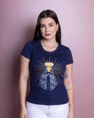 T-shirt Nossa Senhora Aparecida Azul Marinho