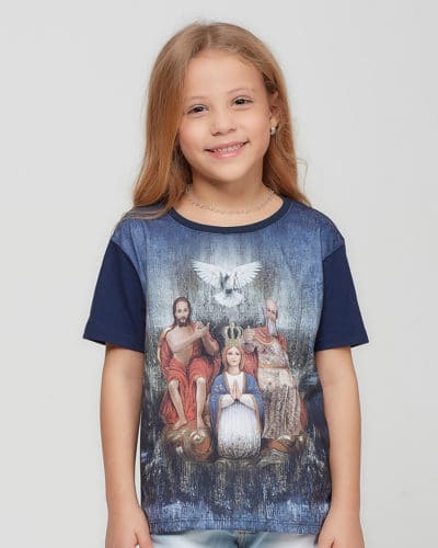 Camiseta Infantil Divino Pai Eterno Azul
