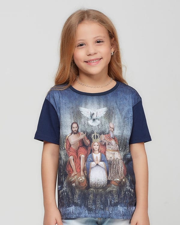 Camiseta Infantil Divino Pai Eterno Azul