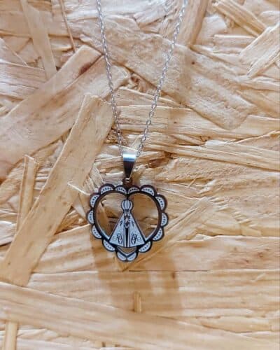 Medalha Nossa Senhora Aparecida + Cordão Aço Inoxidável