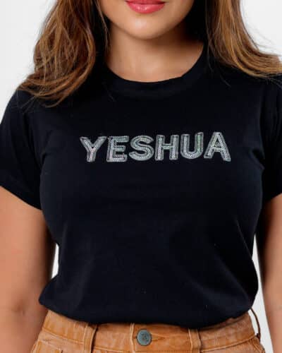 T-shirt Yeshua com Lantejoulas Bordado