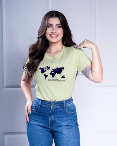 T-shirt Ide Por todo o Mundo Pregai o Evangelho - Marcos 16 :15