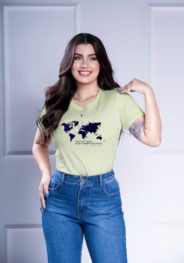 T-shirt Ide Por todo o Mundo Pregai o Evangelho - Marcos 16 :15