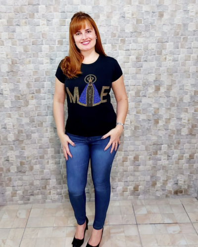 Baby Look Nossa Senhora Aparecida Mãe - Coleção Pedraria