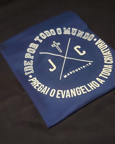 Camiseta Masculina Ide Por Todo o Mundo Azul Escuro
