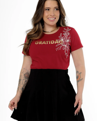 T-shirt Gratidão Flores