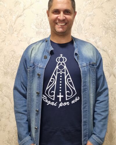Camiseta Nossa Senhora Aparecida Azul Marinho