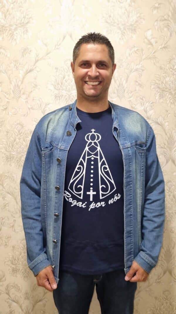Camiseta Nossa Senhora Aparecida Azul Marinho