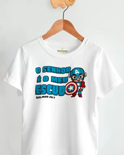 Camiseta Infantil O Senhor É Meu Escudo