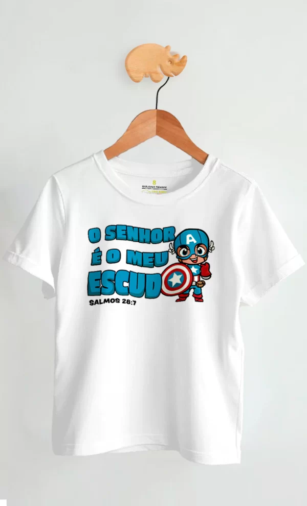 Camiseta Infantil O Senhor É Meu Escudo