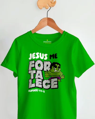 Camiseta Infantil Jesus me Fortalece